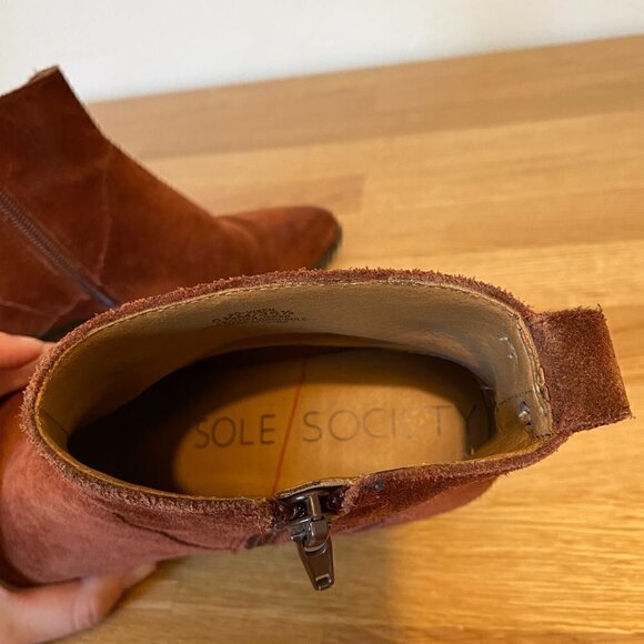 Sole Society Vixen Red Suede Western Booties - Picture 8 of 11